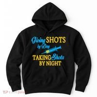Givings Shots By Day and Taking Shots By Night Nurse Hoodie thumb 0