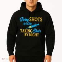 Givings Shots By Day and Taking Shots By Night Nurse Hoodie thumb 2