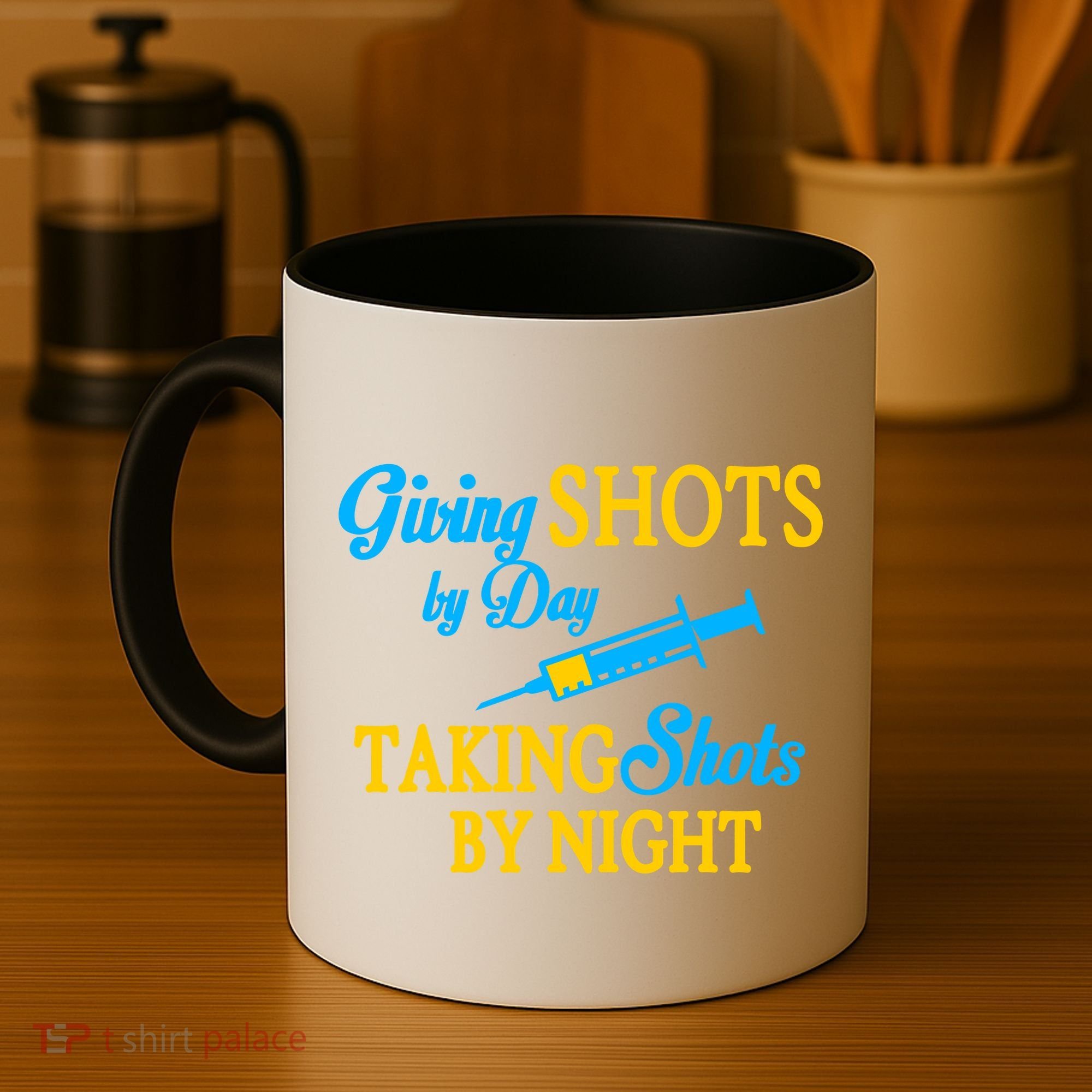 Givings Shots By Day and Taking Shots By Night Nurse Coffee Mug