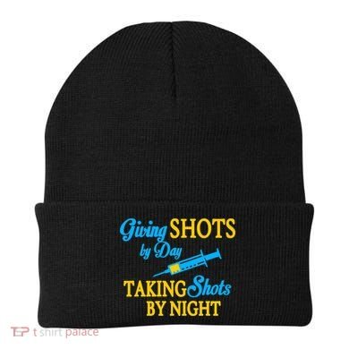 Givings Shots By Day and Taking Shots By Night Nurse Beanie