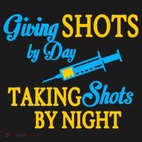Givings Shots By Day and Taking Shots By Night Nurse Baby Bodysuit thumb 2