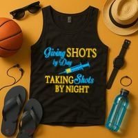 Givings Shots By Day and Taking Shots By Night Nurse Tank Top thumb 4