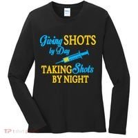 Givings Shots By Day and Taking Shots By Night Nurse Women's Long Sleeve Shirt thumb 0