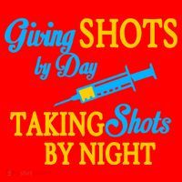 Givings Shots By Day and Taking Shots By Night Nurse Santa Hat thumb 1
