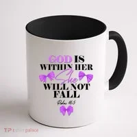 God Is Within Her She Will Not Fall Psalms 46:5 Front Back Coffee Mug thumb 1