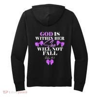 God Is Within Her She Will Not Fall Psalms 46:5 Front Back Women's Hoodie thumb 1