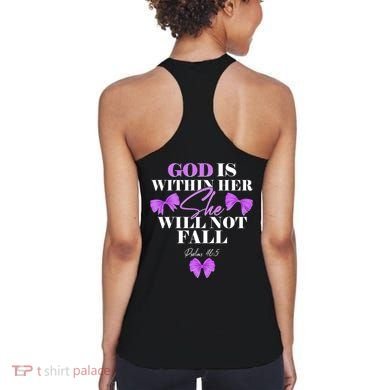 God Is Within Her She Will Not Fall Psalms 46:5 Front Back Women's Tank Top back