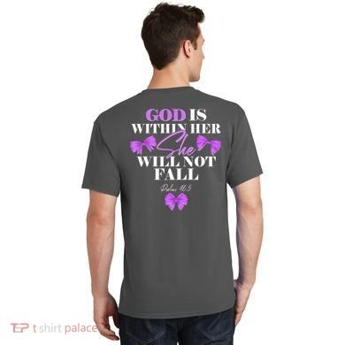 God Is Within Her She Will Not Fall Psalms 46:5 Front Back T-Shirt back