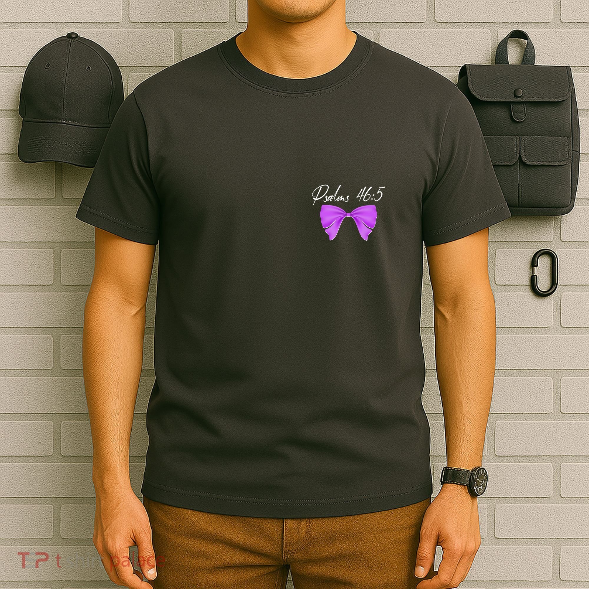 God Is Within Her She Will Not Fall Psalms 46:5 Front Back T-Shirt