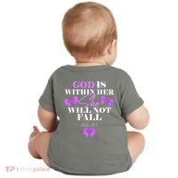 God Is Within Her She Will Not Fall Psalms 46:5 Front Back Baby Bodysuit thumb 1