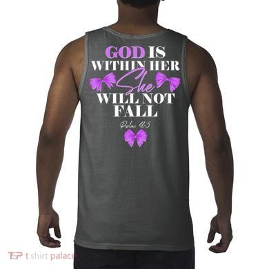 God Is Within Her She Will Not Fall Psalms 46:5 Front Back Tank Top back