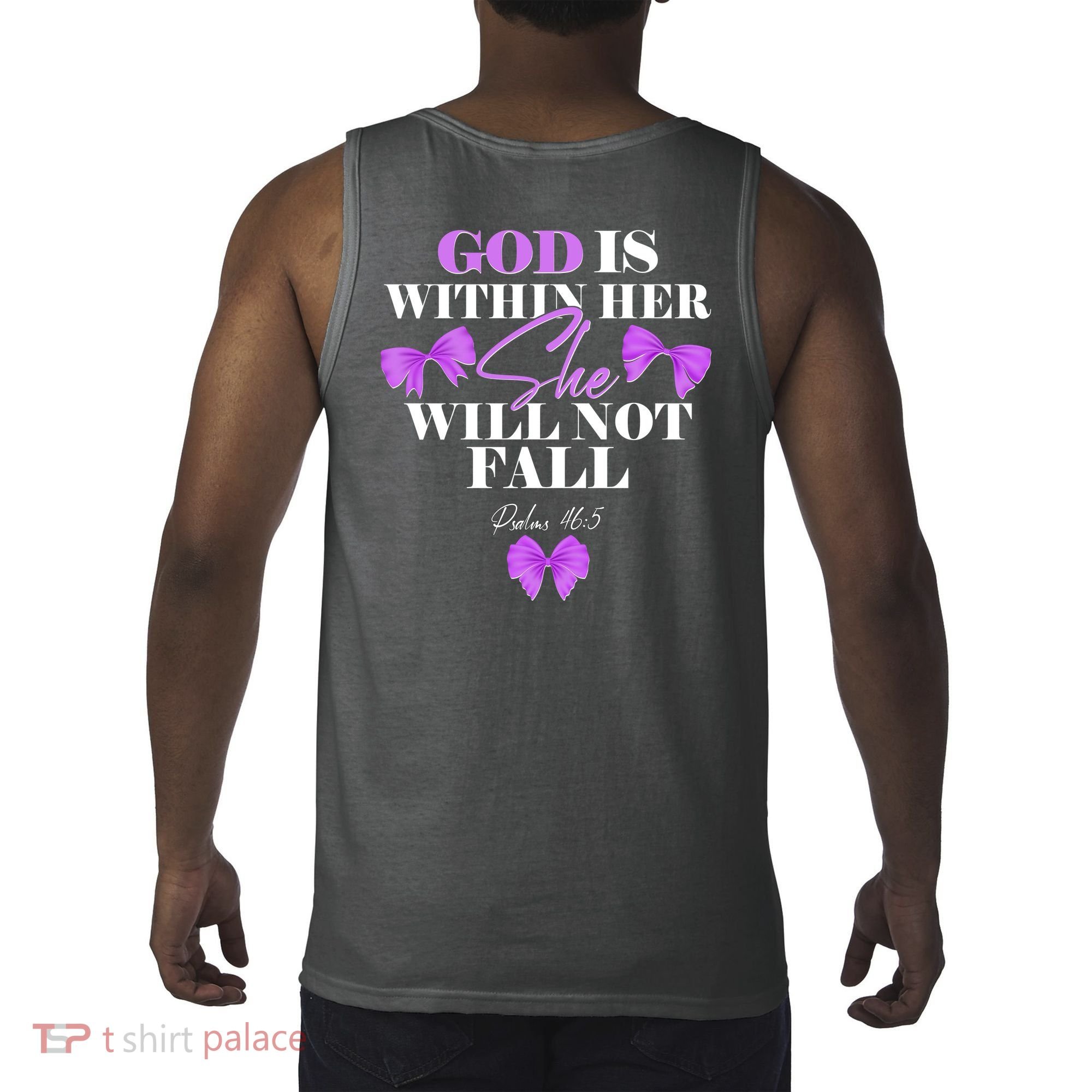 God Is Within Her She Will Not Fall Psalms 46:5 Front Back Tank Top