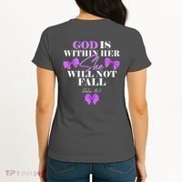 God Is Within Her She Will Not Fall Psalms 46:5 Front Back Women's T-Shirt thumb 1