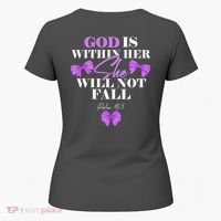 God Is Within Her She Will Not Fall Psalms 46:5 Front Back Women's T-Shirt thumb 5