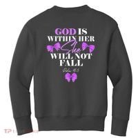 God Is Within Her She Will Not Fall Psalms 46:5 Front Back Kids Sweatshirt thumb 1
