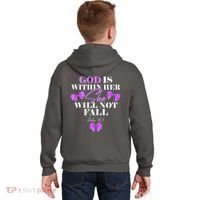 God Is Within Her She Will Not Fall Psalms 46:5 Front Back Kids Hoodie thumb 1