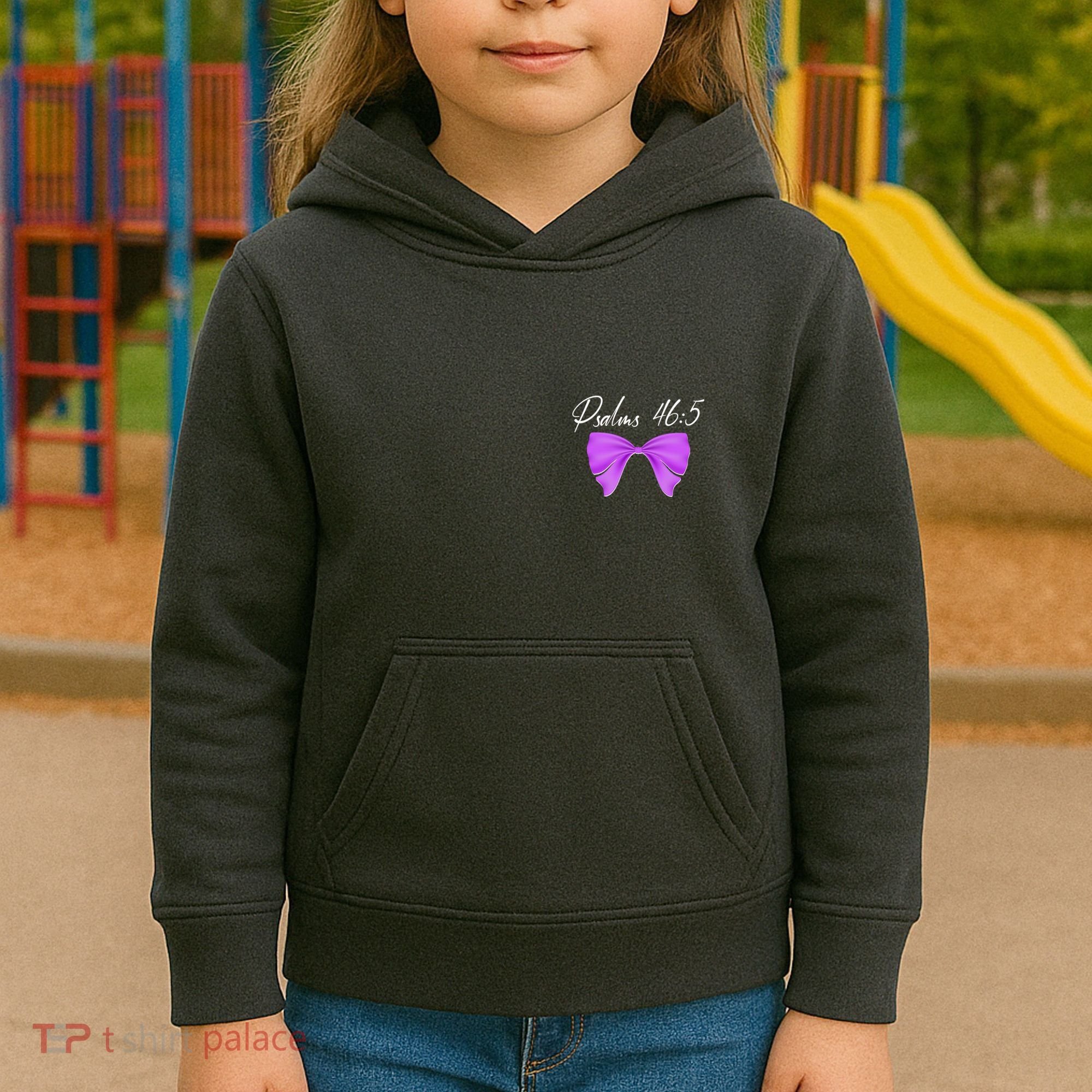 God Is Within Her She Will Not Fall Psalms 46:5 Front Back Kids Hoodie