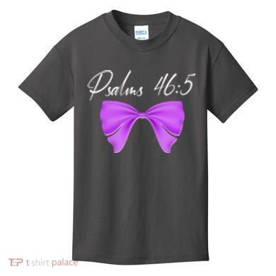 God Is Within Her She Will Not Fall Psalms 46:5 Front Back Kids T-Shirt