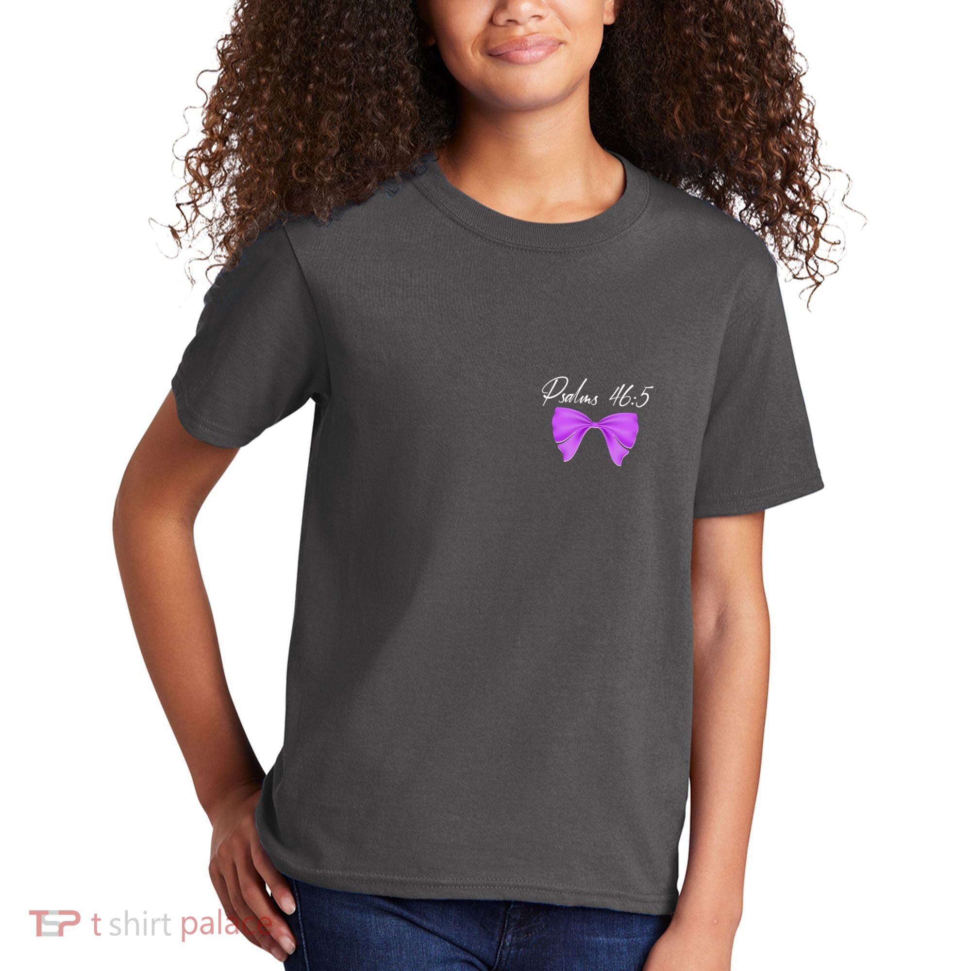 God Is Within Her She Will Not Fall Psalms 46:5 Front Back Kids T-Shirt