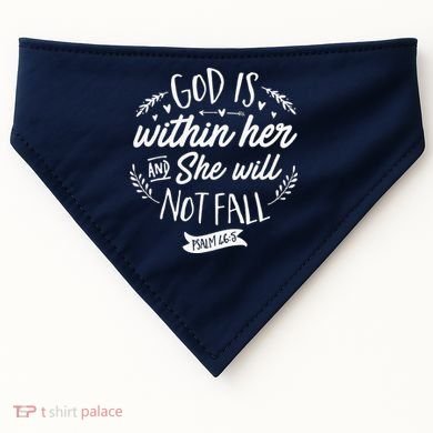 God Is Within Her Jesus Christian Psalm 465 USA-Made Doggie Bandana