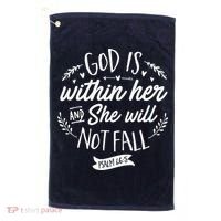 God Is Within Her Jesus Christian Psalm 465 Golf Towel thumb 0