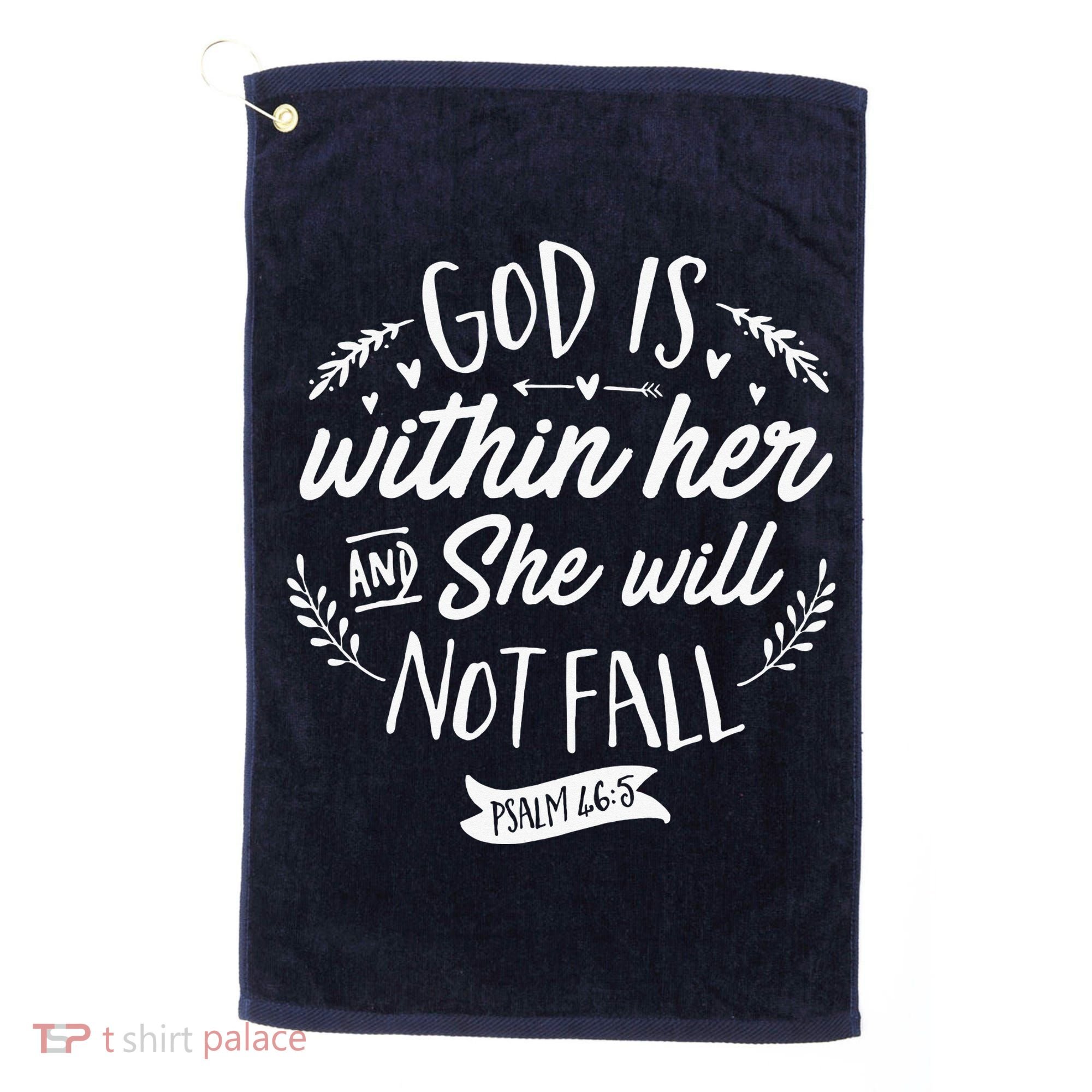 God Is Within Her Jesus Christian Psalm 465 Golf Towel
