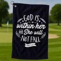 God Is Within Her Jesus Christian Psalm 465 Golf Towel thumb 1