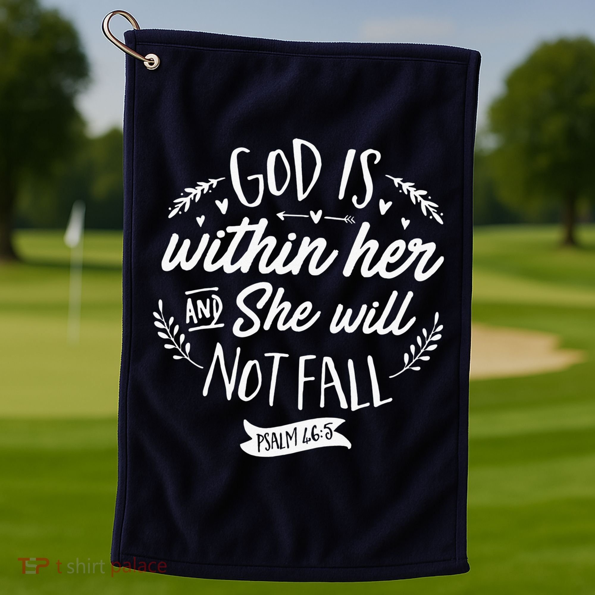 God Is Within Her Jesus Christian Psalm 465 Golf Towel