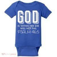 God Is Within Her She Will Not Fail Prayer Cool Gift Baby Bodysuit thumb 0