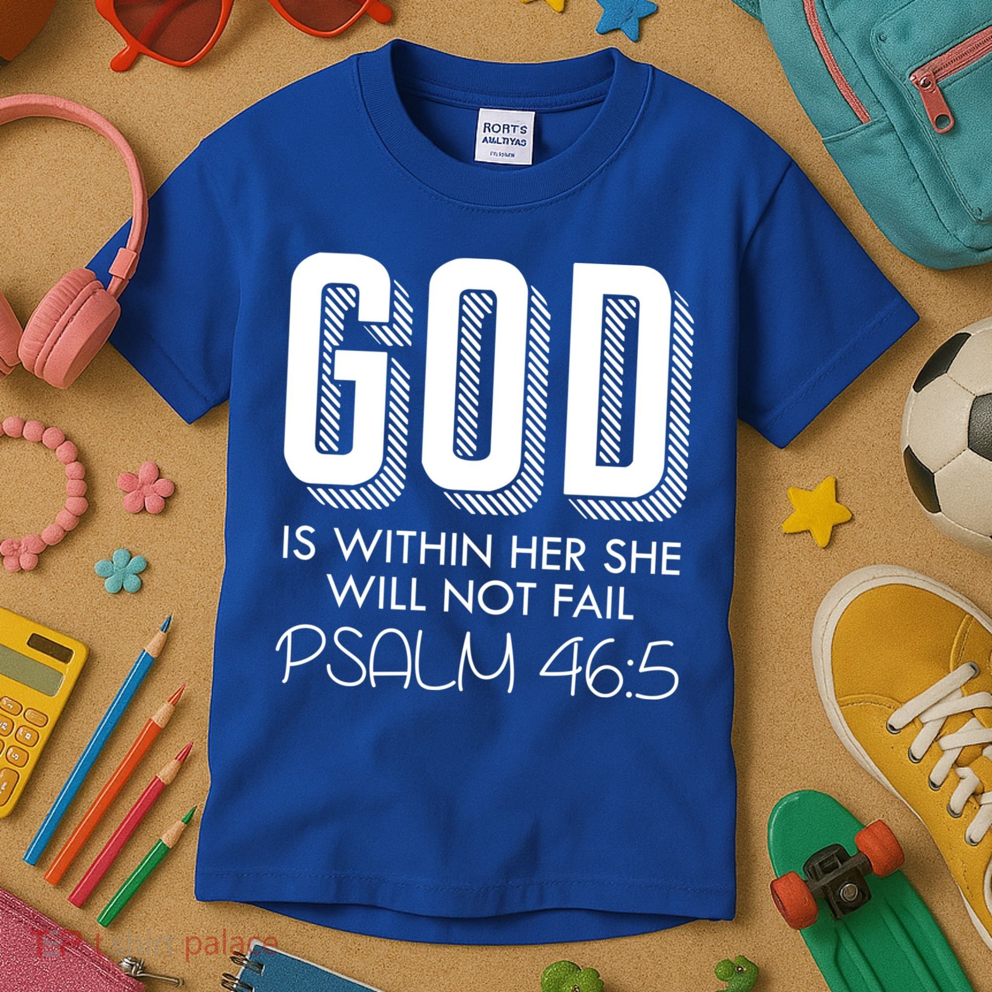 God Is Within Her She Will Not Fail Prayer Cool Gift Kids T-Shirt