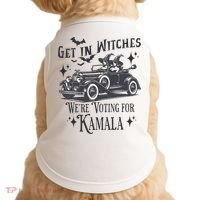 Get In Witches WeRe Voting For Kamala Halloween Harris Doggie Tank thumb 0