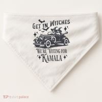 Get In Witches WeRe Voting For Kamala Halloween Harris USA-Made Doggie Bandana thumb 0