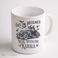 Get In Witches WeRe Voting For Kamala Halloween Harris Coffee Mug thumb 1