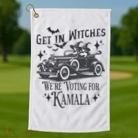 Get In Witches WeRe Voting For Kamala Halloween Harris Golf Towel thumb 1