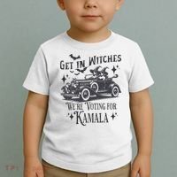 Get In Witches WeRe Voting For Kamala Halloween Harris Toddler T-Shirt thumb 2