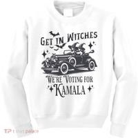 Get In Witches WeRe Voting For Kamala Halloween Harris Kids Sweatshirt thumb 0