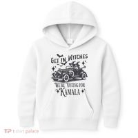 Get In Witches WeRe Voting For Kamala Halloween Harris Kids Hoodie thumb 0