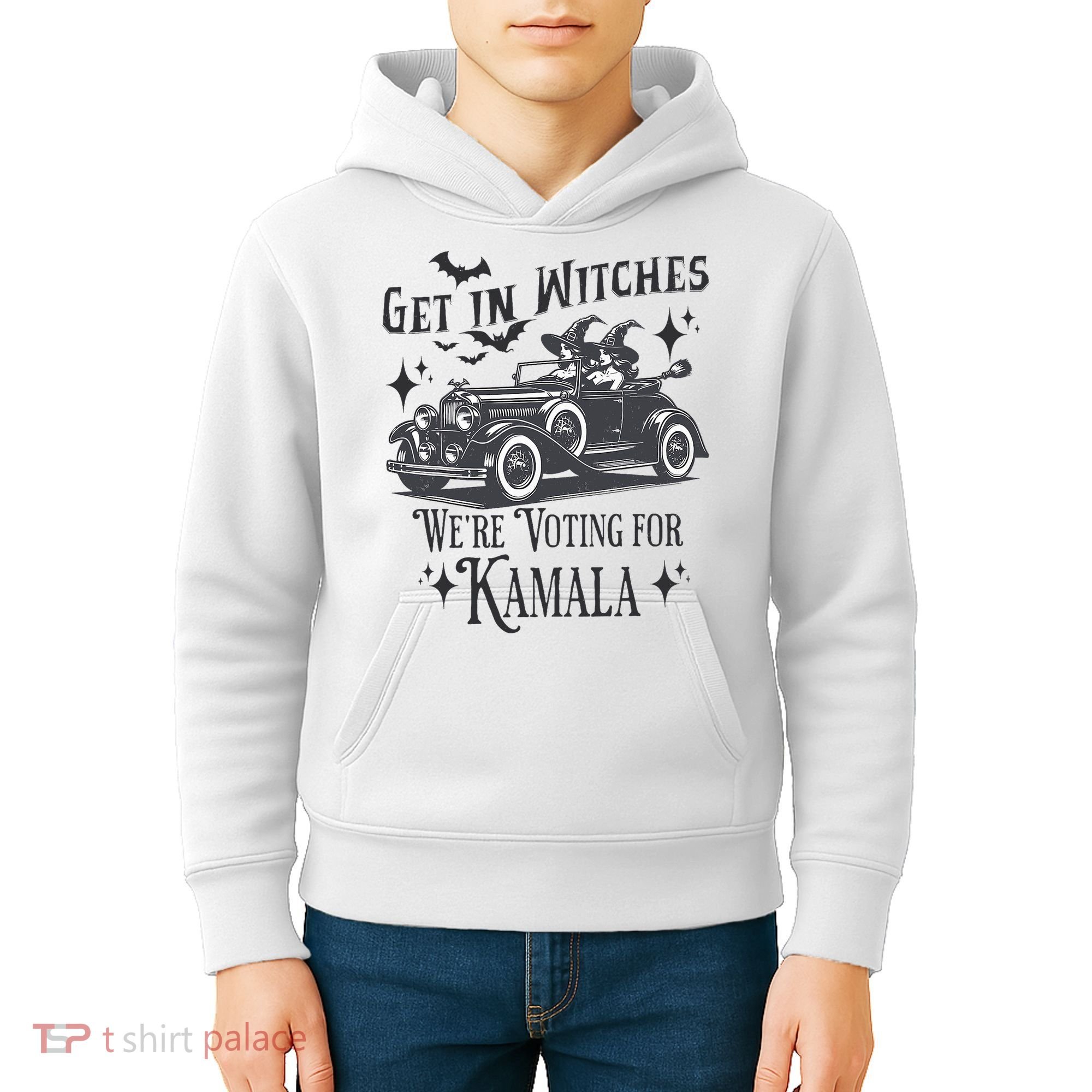 Get In Witches WeRe Voting For Kamala Halloween Harris Kids Hoodie