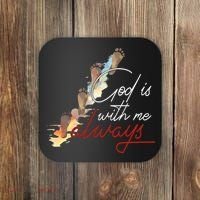 God Is With Me Always Footsteps Coaster thumb 0