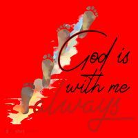 God Is With Me Always Footsteps Santa Hat thumb 1