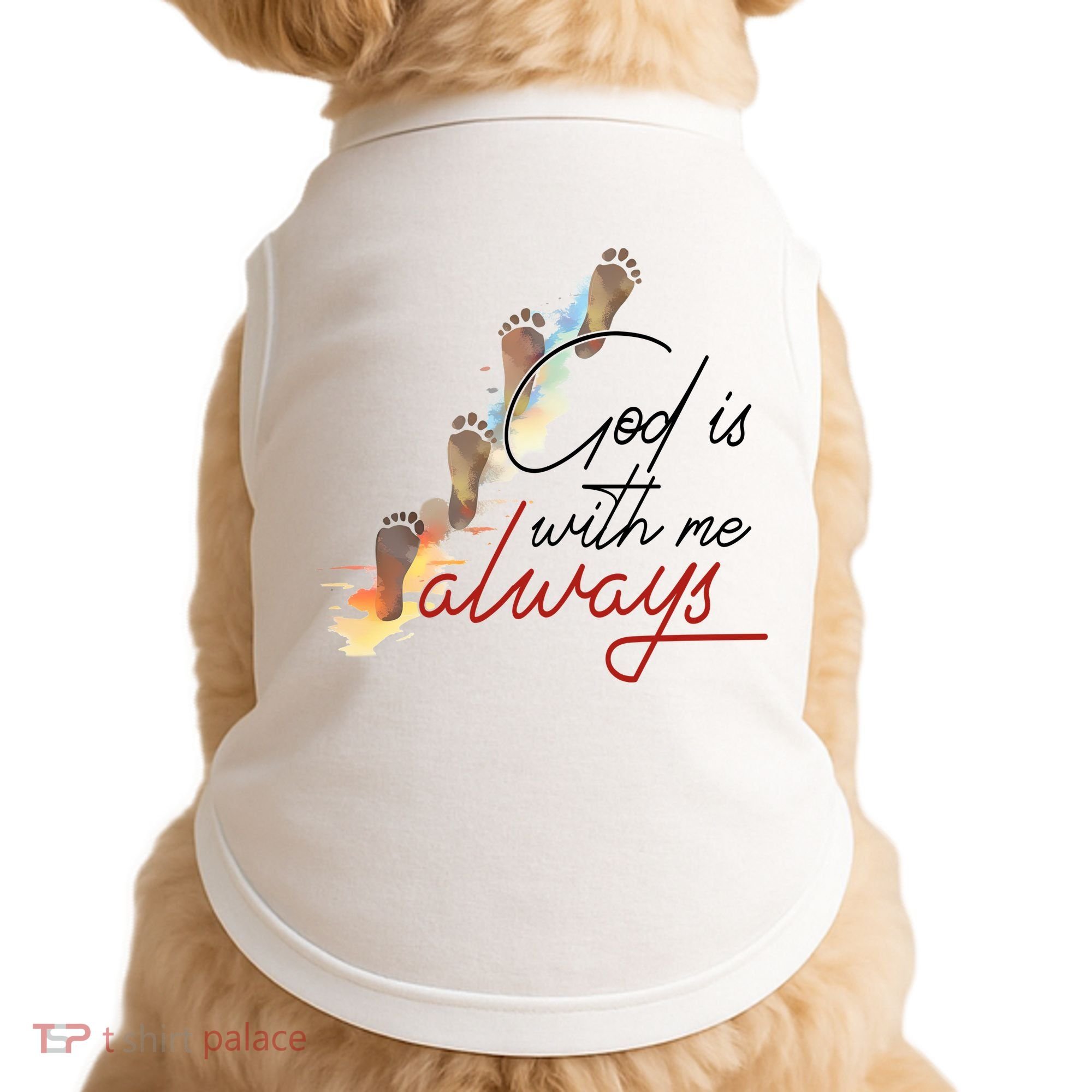 God Is With Me Always Footsteps Doggie Tank