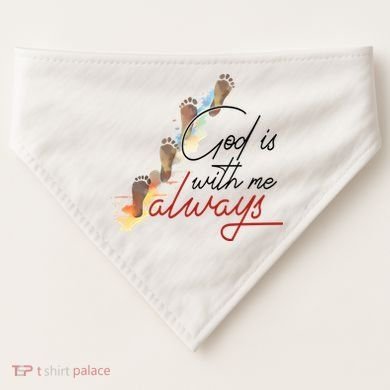 God Is With Me Always Footsteps USA-Made Doggie Bandana