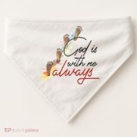 God Is With Me Always Footsteps USA-Made Doggie Bandana thumb 0