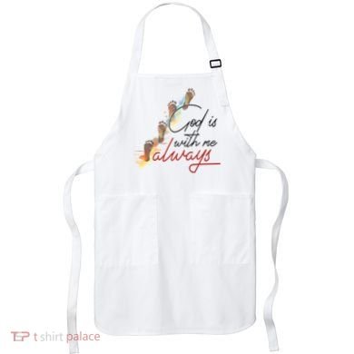 God Is With Me Always Footsteps Apron
