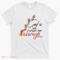 God Is With Me Always Footsteps T-Shirt thumb 0
