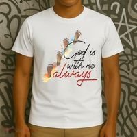 God Is With Me Always Footsteps T-Shirt thumb 3