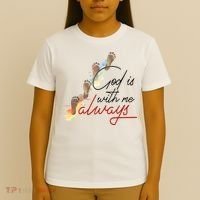 God Is With Me Always Footsteps T-Shirt thumb 4