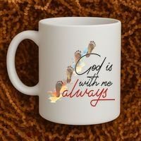 God Is With Me Always Footsteps Coffee Mug thumb 2