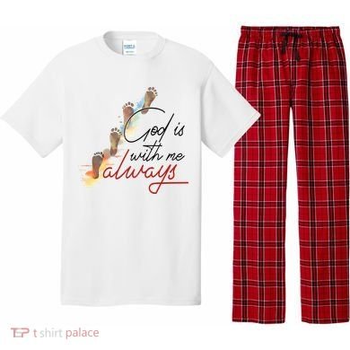 God Is With Me Always Footsteps Pajama Set