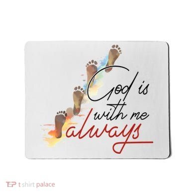 God Is With Me Always Footsteps Mousepad